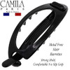Camila Paris CP2318 French Hair Barrette Clip Flexible Ponytail Holder No Metal Parts Strong Hold Grip Hair Clips for Wo