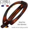 Camila Paris CP2316 French Hair Barrette Clip Flexible Ponytail Holder No Metal Parts Strong Hold Grip Hair Clips for Wo