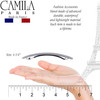 Camila Paris CP3252 French Hair Barrette Large Gray Long Skinny Strong Hold Grip Hair Clips for Women Thin Rubberized Au