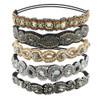 INSPIRELLE 5 Count Beaded Elastic Headband Fashionable Handmade Beading Hairbands for Lady Women Girls