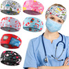 6 Pieces Button Headbands Non Slip Nurse Headbands Stretchy Headwraps Nonslip Yoga Sweatbands with Ear Protection Holder