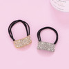 Xiwstar Rhinestone Glitter Ponytail Holder Hair Cuffs Elastic Hair Tie Band for Women Girls Scrunchies Pack of 2