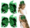 DEEKA 2 PCS 6 Big Handmade Shiny Glitter Ribbon Hair Bows Alligator Clips Hair Accessories for Little Teen Toddler Girls