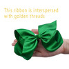 DEEKA 2 PCS 6 Big Handmade Shiny Glitter Ribbon Hair Bows Alligator Clips Hair Accessories for Little Teen Toddler Girls