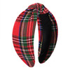 vokone Christmas Headbands for Women Red Plaid Knotted Headband Wide Hairband Christmas Holiday Party Headband Hair Acce