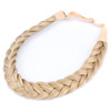 BOBIYA 2 Strands Synthetic Hair Braided Headband Classic Chunky Plaited Braids Honey Blonde