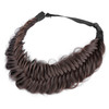BOBIYA Wide Fishtail Headband for Women Synthetic Hair Plaited Braids Elastic Stretch Fishtail Headband Chocolate