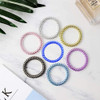 Winrase 24pcs Colorful Spiral Phone Cord Hair Ties Elastics Coil Hair Ties Waterproof Hair Coils Ponytail Holder for Wom