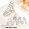 Casdre Metal Hair Claws Clip Silver Triangle Banana Strong Hold Hair Claw Clip 37in Large Wave Hair Clamps Jaw Clip Fash