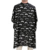 Hair Cutting Cape For Professional Barbers Salons and At Home Stylists Black with Gray Mustache With Adjustable Neck Hai