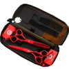 Purple Dragon Professional Japan 440C Hair Salon Cutting Shear and Barber Thinning Scissor Hairdressing Shear Set with B