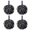 Tbestmax 75g XL Black Loofah Sponge for Exfoliating, Soft Shower Puff Bath Ball Body Scrubber Mesh Pouf 4 Set online at globaldelivered