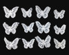 yueton 12pcs Handmade Embroidery Organza Butterfly Barrettes Bobby Pin Metal Alligator Clip Hair Clips Bride Headwear Ed