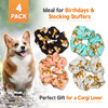 Happie Hare Scrunchies Cotton Rounds Elastic Hair Bands Scrunchy Hair Ties Girls Hair Accessories Gifts for Women 4 Pack