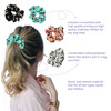 Happie Hare Scrunchies Cotton Rounds Elastic Hair Bands Scrunchy Hair Ties Girls Hair Accessories Gifts for Women 4 Pack
