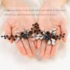 Unicra Bride Wedding Black Hair Pins Bridal Crystal Hair Piece Hair Accessories for Women and Girls Pack of 2