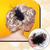 OIIKI 2Pcs Black Ostrich Hair Clip Feather Hairgrip Retro Hair Jewelry Accessories for Women Bride Party Festival Valent