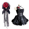 Flower Hair Combs Rose Bow Hairpin Lace Ribbon ElegantCute Retro Handmade Hair Bride Accessories for Party Wedding Red B