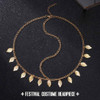 Jovono Boho Hair Chain Gold Leaf Head Chain Headpiece Tassel Greek Costume Hair Accessories for Women and Girls