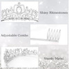 Didder Silver Crystal Tiara Crown Headband Princess Elegant Crown with combs for Women Girls Bridal Wedding Prom Birthda