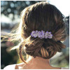 Yheakne Crystal Wedding Hair Clip Barrette Purple Rhinestone Hair Barrette Bling Bridal Headpieces Decorative Headwear C