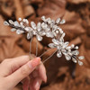 Gorais Crystal Bride Wedding Hair Pins Pearl Bridal Hair Clips Hair Accessories for Women and Girls Pack of 2 BSilver