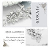 Gorais Crystal Bride Wedding Hair Pins Pearl Bridal Hair Clips Hair Accessories for Women and Girls Pack of 2 BSilver