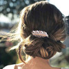 Yheakne Pearl Wedding Hair Clip Barrette Pearl Hair Barrette Gold Bride Headpieces Decorative Headwear Pearl Hair Clip C