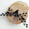 CLOACE Rhinestone Hair Comb Black Wedding Hair Piece Bride Crystal Side Combs Vintage Bridal Headpiece Bridesmaids Rhine