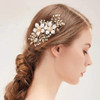Evild Wedding Hair Comb Gold Rhinestone Flower Hair Side Comb Bridal Pearls Hair Clips Headpieces Vintage Hair Accessori
