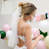 xo Fetti Bride Veil Claw Clip Bachelorette Party Decorations Rhinestone Detachable Veil Claw Clip Bach Accessory Bride T