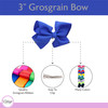 3 Inch Grosgrain Bow for Little Girls Set of 2 Royal
