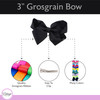 3 Inch Grosgrain Bow for Little Girls Set of 2 Black