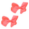 3 Inch Grosgrain Bow for Little Girls Set of 2 Neon Orange