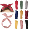 Yeshan Solid Color Wire headbands for Women with Rabbit ears Bow Headband Twist Wired HeadbandsYoga Sports Head Wraps Ha