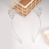 Numblartd 3 Pcs Glitter Upscale Crystal Rhinestone Cat Ear Hair Hoop Headband Fashion Cute Hair Band Headwear Hair Acces