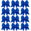 12PCS 8 Large Cheer Bow Blue Ponytail Holder Elastic Band Hair Ties Hair Bow Accessories for Cheerleading Teen Girls Hig
