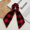 Christmas Plaid Hair Scrunchies Bow Checkered Plaid Hair Tie Rope Christmas Buffalo Plaid Hair Scrunchy BHC60 B3Green Re