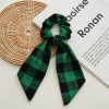 Christmas Plaid Hair Scrunchies Bow Checkered Plaid Hair Tie Rope Christmas Buffalo Plaid Hair Scrunchy BHC60 B3Green Re