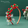 GORTIN Christmas Headbands Xmas Flower Headband Red Berries Hair Hoop Snow Christmas Wreath Hair Band Holiday Party Cost