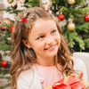 4 Pcs Christmas Hair Clips Xmas Bow Hair Accessories Cute Reindeer Antlers Ears Glitter Sequins Hair Barrettes Holiday H