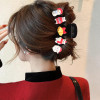 Christmas Hair Clips for Women for Thick Hair Cute Hair Claw Clips with White Bear Snowman Santa Claus Bell Tip Hair Acc