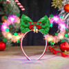 CASDRE Christmas Light up Mouse Ear Headband Xmas Bow Hair Hoop Bell Sparkle Headbands Party Hair Accessories for Women