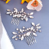OIIKI 2PCS Silver Rhinestone Hair Combs Clear Rhinestones Metal Bridal Hair Comb Wedding Crystal Hair Accessories for Wo