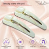 French Amie Clic Clac Ivory Large 2 34 Cellulose Handmade in France Set of 2 Snap Hair Pin Clips for Women and Girls