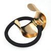 2 Pieces Punk Metal Circle Hair Cuff Ponytail Holder Elastic Hair Ties