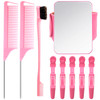 9 Pcs Hair Braiding Tools 2 Pieces Rat Tail Comb Parting Comb for Braiding 1Dual Edge Brush and Magnetic Wrist Sewing Pi