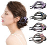 Yusier 4PCS Heart Style Ponytail Duckbill Clips with Headdresses for Women Flower Rhinestone Barrettes Sparkly Prom Diam