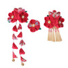 Lurrose 3pcs Japanese Kimono Flower Hair Clips Tassel Hair Hairpins Japanese Style Traditional Kimono Hair Barrettes Hai