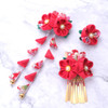 Lurrose 3pcs Japanese Kimono Flower Hair Clips Tassel Hair Hairpins Japanese Style Traditional Kimono Hair Barrettes Hai
